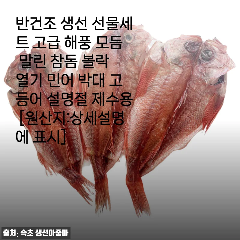 고급 해풍 반건조 생선 선물세트 사용후기 – 신선함과 맛을 함께 느끼다