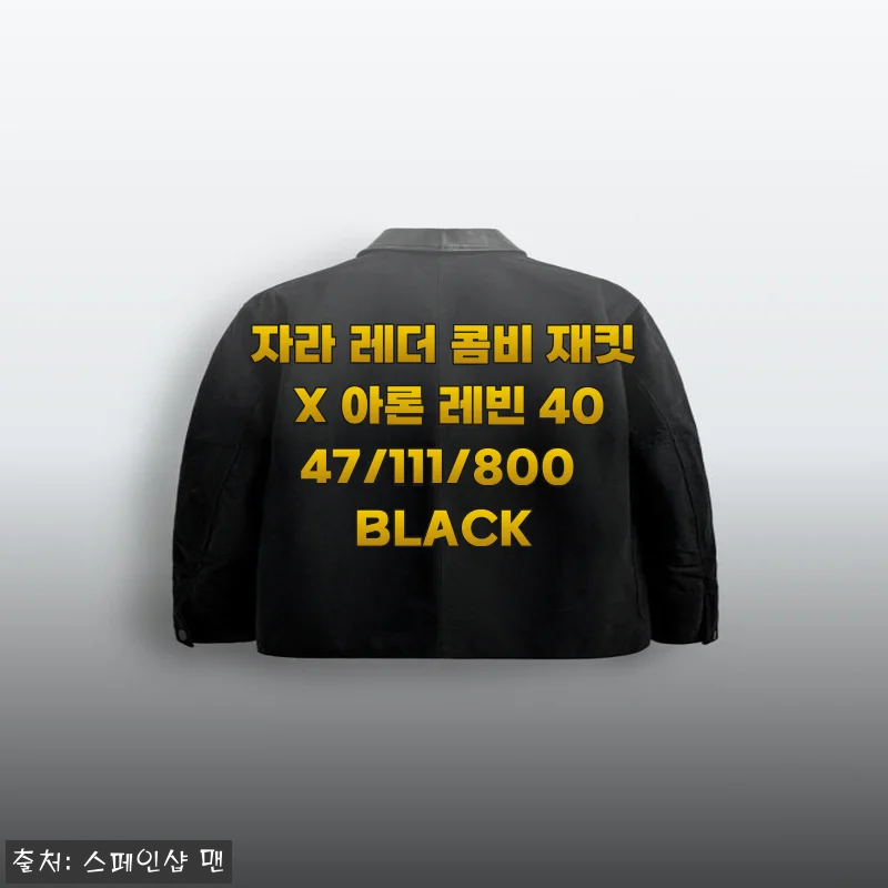 자라 레더 콤비 재킷 X 아론 레빈 4047/111/800 BLACK 사용후기