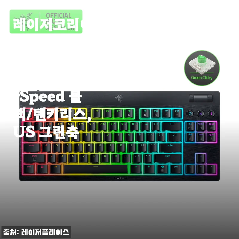 레이저코리아 블랙위도우 V4 Low profile HyperSpeed 사용후기: 심플한 디자인과 쾌적한 타건감이 돋보이는 텐키리스 키보드