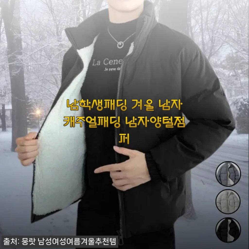 남학생패딩 겨울 남자캐주얼패딩 남자양털점퍼 사용후기