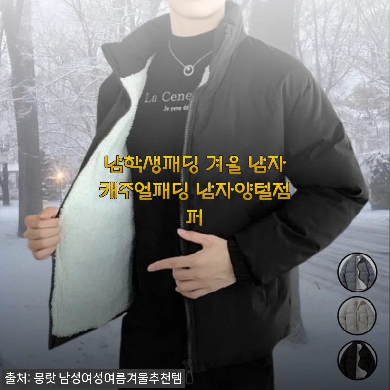 남학생패딩 겨울 남자캐주얼패딩 남자양털점퍼 사용후기