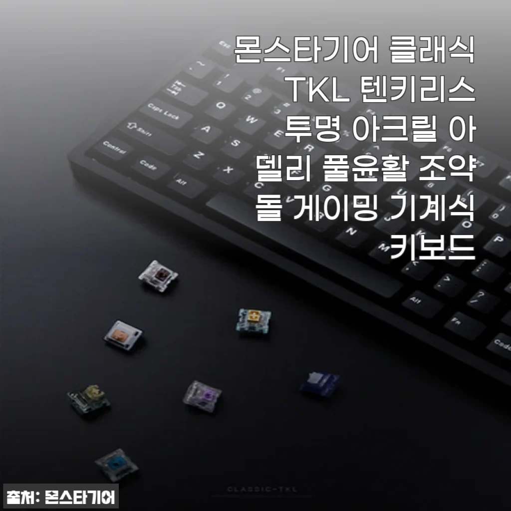 몬스타기어 클래식 TKL 텐키리스 투명 아크릴 아델리 풀윤활 조약돌 게이밍 기계식 키보드 사용후기