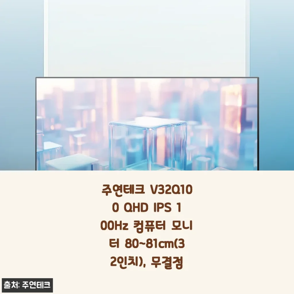 32인치 QHD 모니터 주연테크 V32Q100 한 달 써보니 업무 효율이 달라졌어요