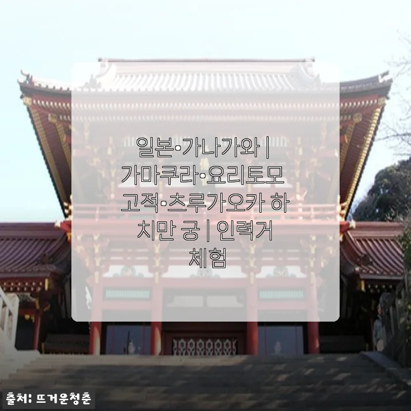 가마쿠라 여행 로망, 인력거 체험 솔직 후기 (츠루가오카 하치만 궁 코스)