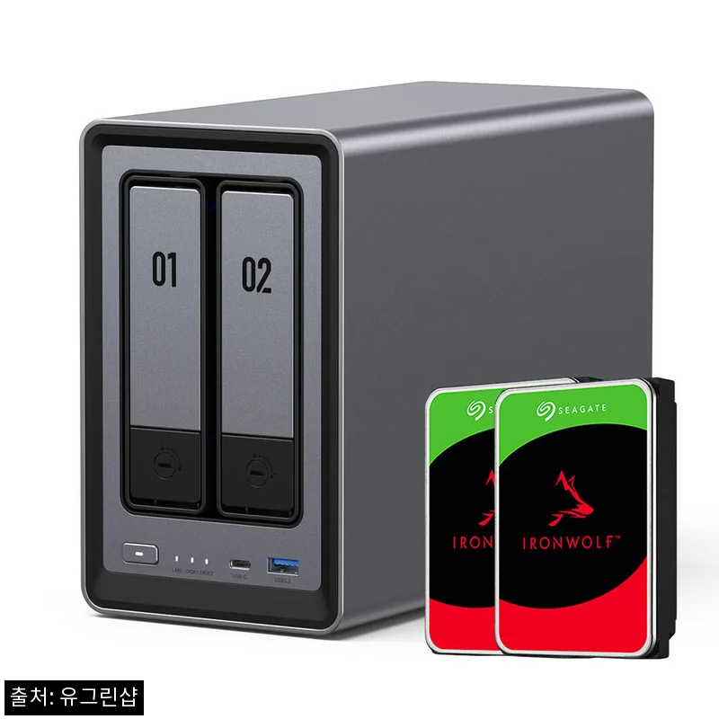 유그린 DXP2800 NAS 2베이 + 아이언울프 8TB 2개 세트, 대용량 홈클라우드 구성 후기 체크포인트