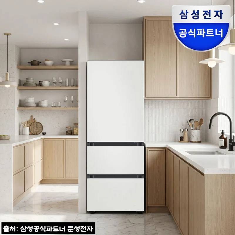 Home 71 삼성 비스포크 김치냉장고 3도어 313L RQ33DB74D201 코타화이트, 키친핏으로 눈여겨볼 이유