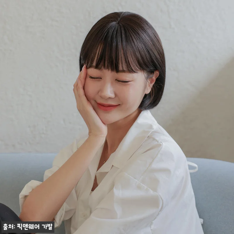 항암 여자가발 단발 머리 통가발 인모 관련 이미지 2
