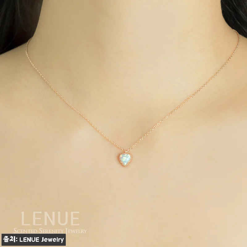 레뉴 화이트 오팔 로레트 캐보션 하트 목걸이, 14K 골드 생일 선물로 눈여겨볼 이유 13 레뉴 화이트 오팔 로레트 캐보션 하트 관련 이미지 2