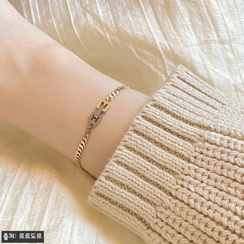 14K 체인 할로우팔찌 시계줄 커플 관련 이미지 8
