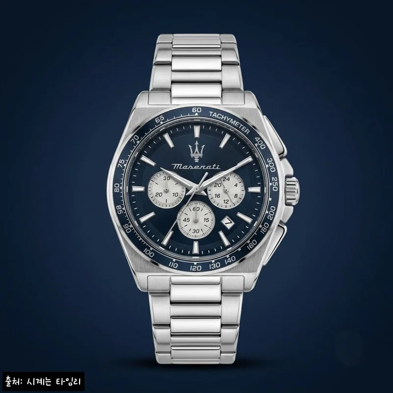마세라티 VELOCIT&Agrave; 크로노그래프 메탈 시계, 43mm 존재감이 돋보이는 남자 손목시계 체크포인트