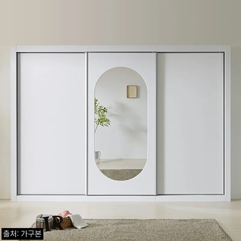Home 85 E0등급 303cm 10자장롱 프로스트 거울 슬라이딩, 넓은 침실 수납을 위한 할인 정보 정리