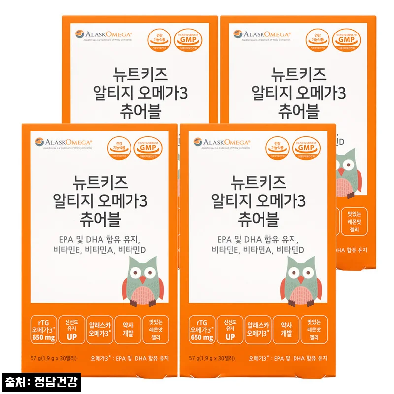 뉴트키즈 알티지 오메가3 츄어블 30구미 4개, 할인&middot;적립 혜택까지 체크한 구매 포인트