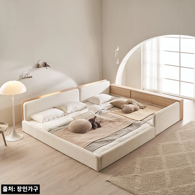장인가구 하랑 E0 패브릭 슬림헤드 저상형 패밀리침대 SS+SS 수납가드형+본넬, 패밀리 침대 찾는다면 체크할 이슈템