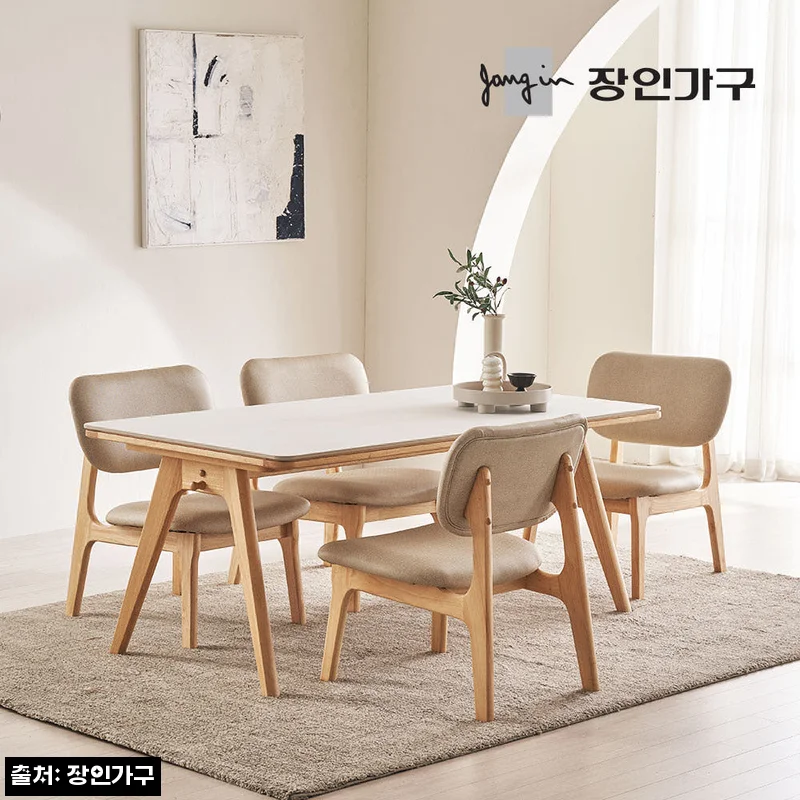 장인가구 칸토르 와이드 세라믹 패밀리 4인 낮은 식탁세트 의자형, 낮은 식탁 찾는다면 구매 전 체크 후기