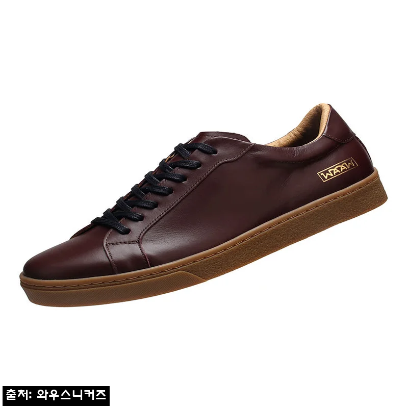 남성 버건디 가죽 단화 검 와인 운동화 Gum Wine, 클래식 스니커즈로 눈여겨본 이유
